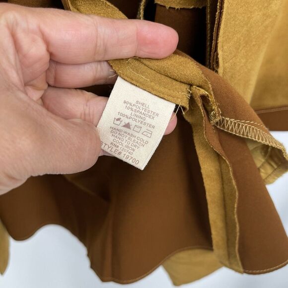 Mystique Women's Mustard Yellow Suede Open Front Drape Jacket Size‎ L - Picture 6 of 8